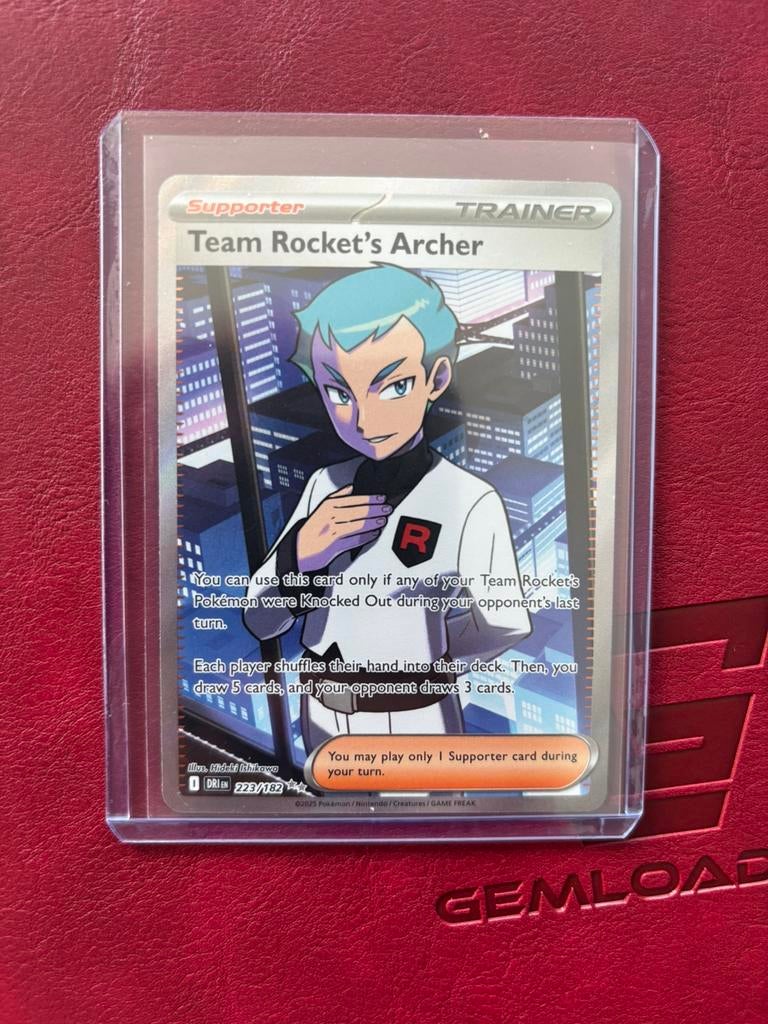 Pokémon Team Rocket’s Archer 223/182 AR – Destined Rivals, Ophalen of Verzenden, Zo goed als nieuw