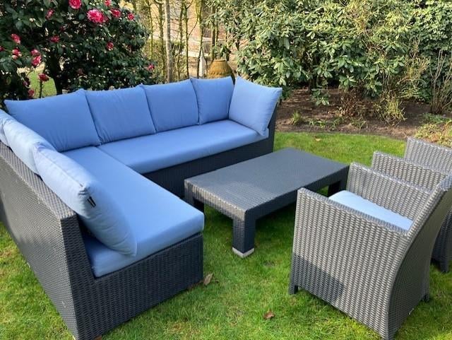 Summer Garden Wicker kunststof lounge set met 2 stoelen zgan, Ophalen, Loungeset, Wicker, 8 zitplaatsen