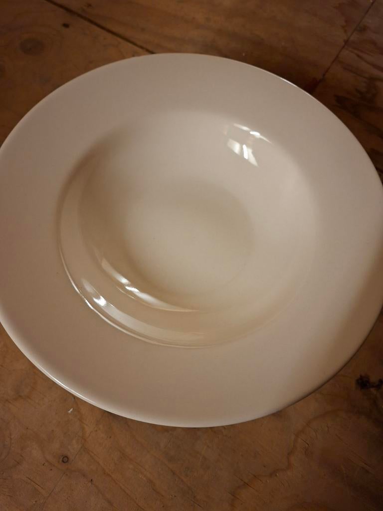 6 Nieuwe Crème Pastaschalen / Diepe Borden - 26cm, Ophalen, Nieuw, Effen, Bord(en)