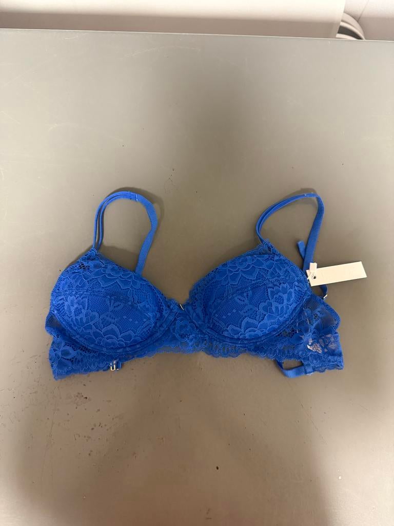 VONSYI Kanten BH - Blauw - Maat XS, Ophalen of Verzenden, Blauw, BH
