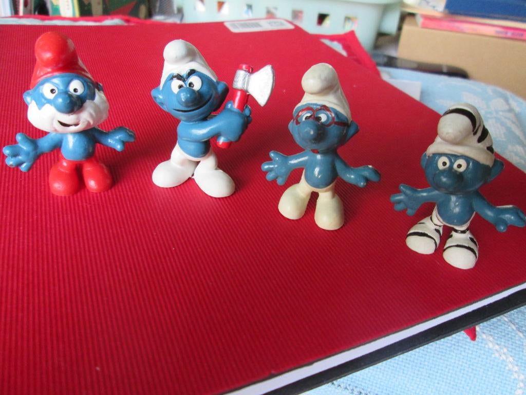 Smurfen, Schleich, Grote,bril,zebra houthakker smurf Vintage, Ophalen, Zo goed als nieuw, Verschillende Smurfen