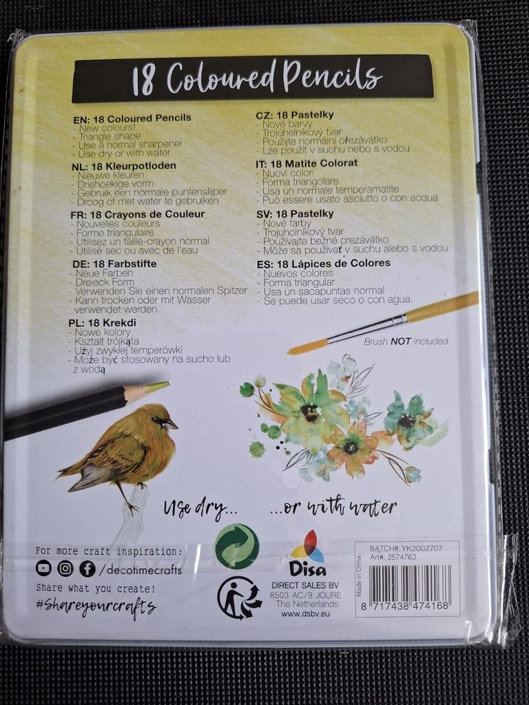 18 gekleurde potloden van Deco time, Onbekend, Nieuw, Ophalen of Verzenden, Potlood of Stift