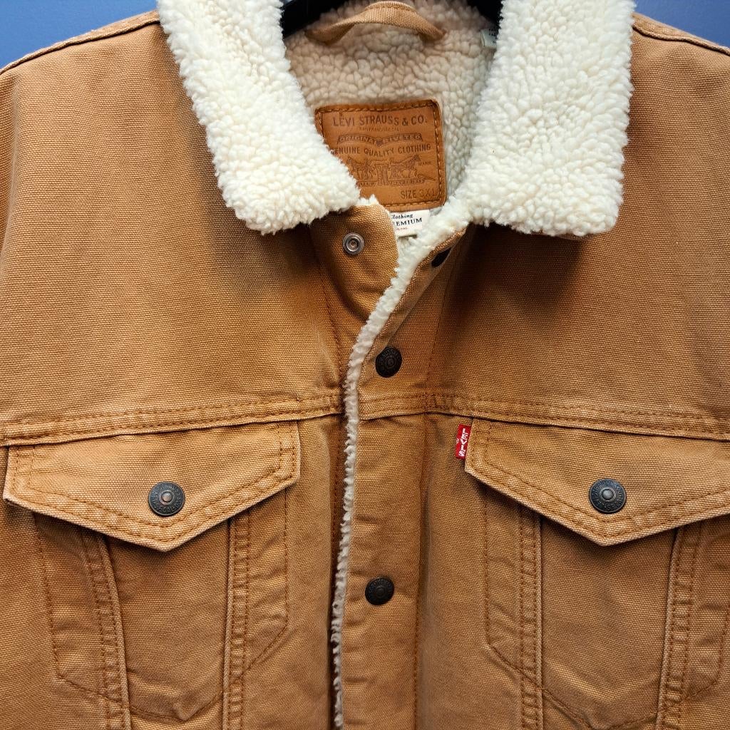 Levi’s Sherpa Jacket Camel + Teddy gevoerd Maat 3XL 50672, Bruin, ., Overige maten, Ophalen of Verzenden