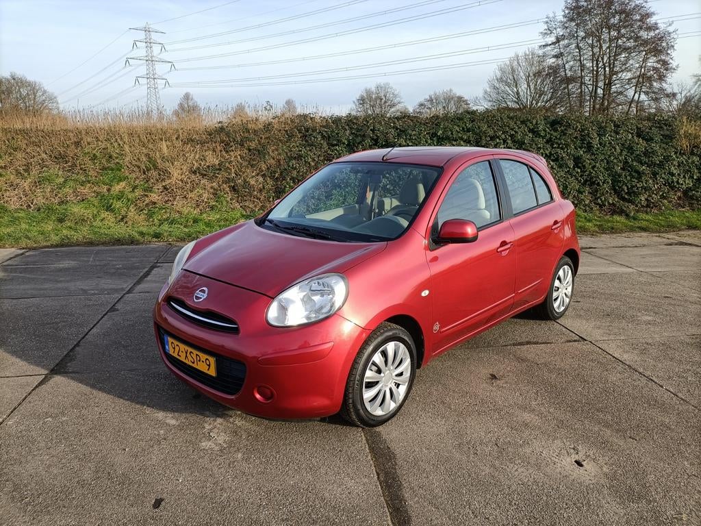 Nissan Micra 1.2 72KW 5DR 2012 Rood, Voorwielaandrijving, Stof, 40 €/maand, 1198 cc