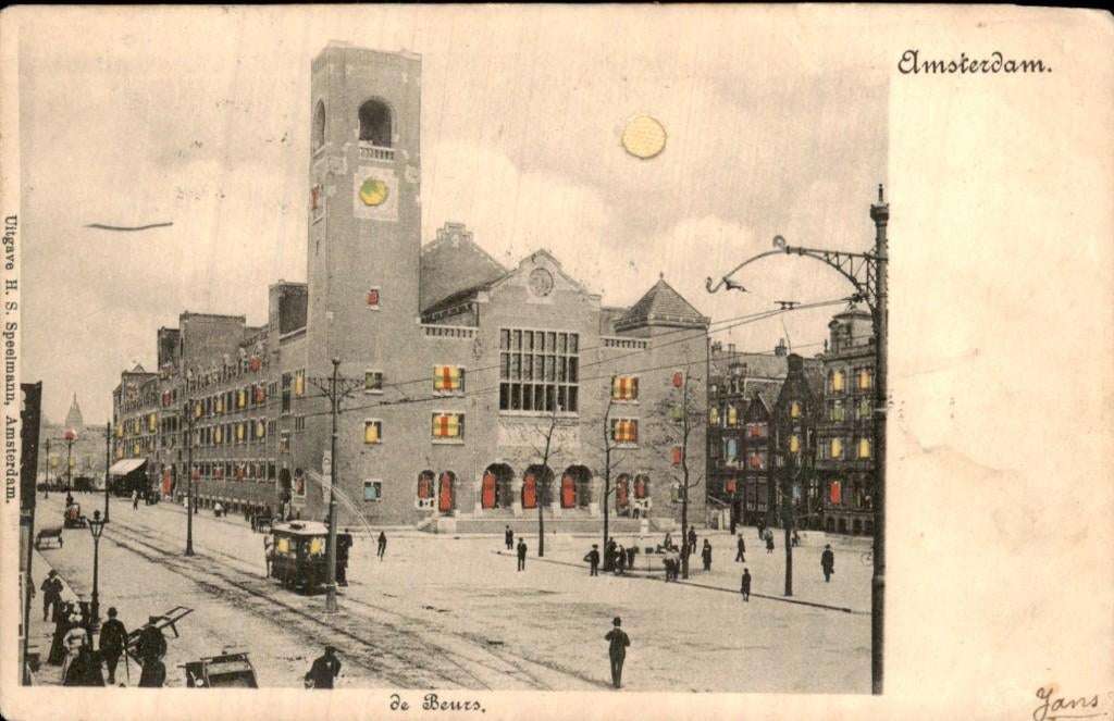 Aamsterdam- De beurs, Ophalen of Verzenden, Voor 1920, Gelopen, Noord-Holland
