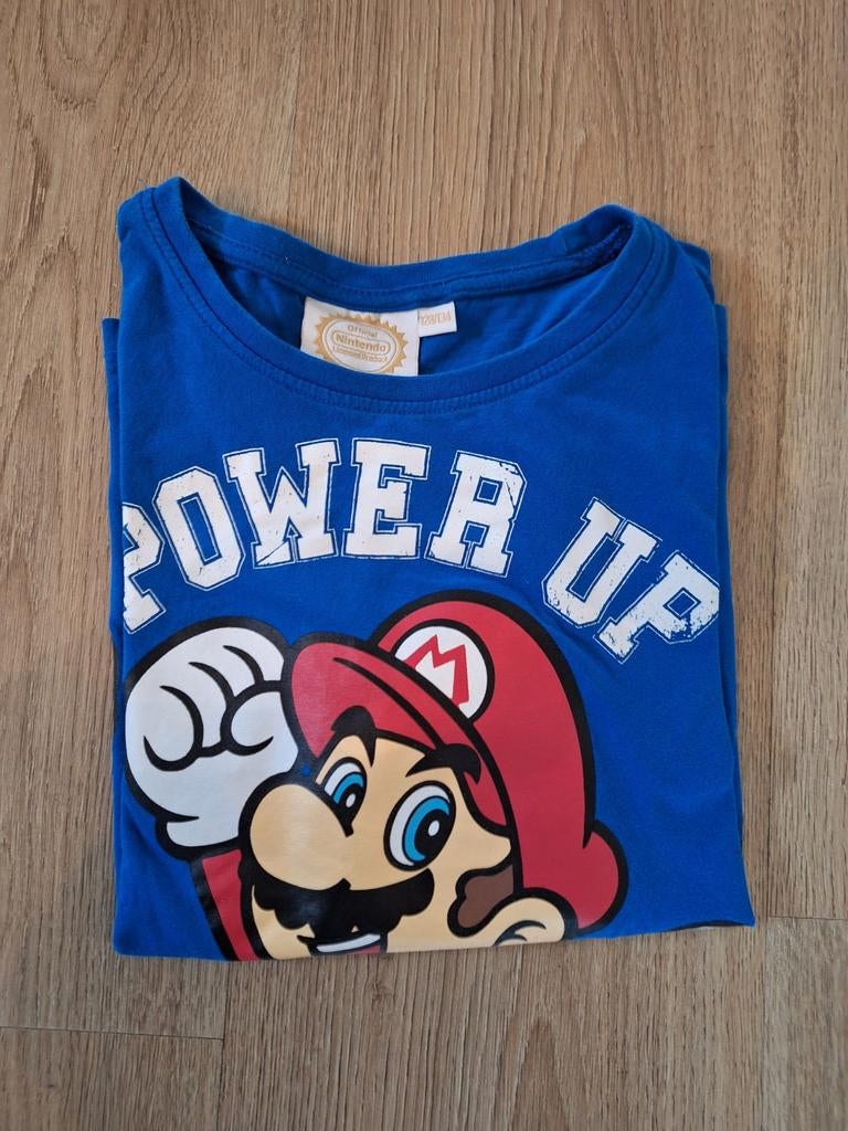 Super Mario shirt, Kinderen en Baby's, Carnavalskleding en Verkleedspullen, Ophalen of Verzenden, Zo goed als nieuw, 122 t/m 128