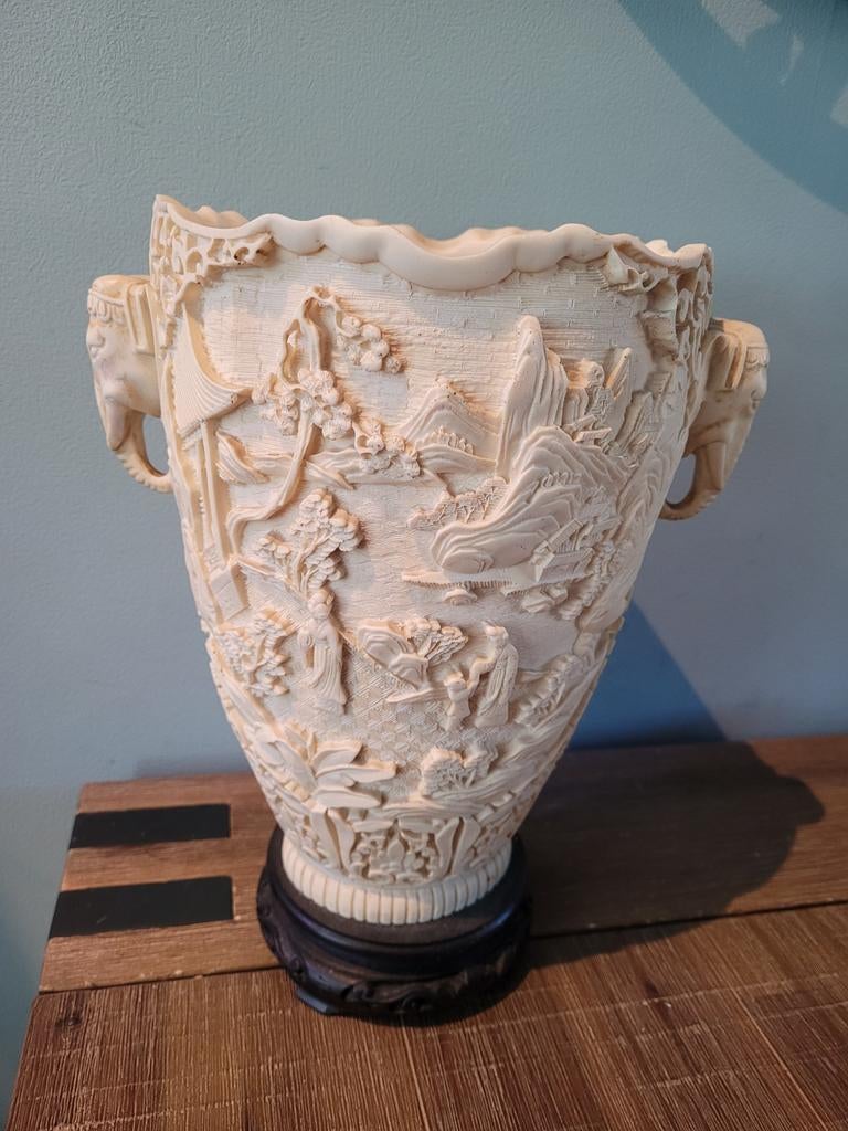 Aziatische vaas olifanten, Antiek en Kunst, Ophalen