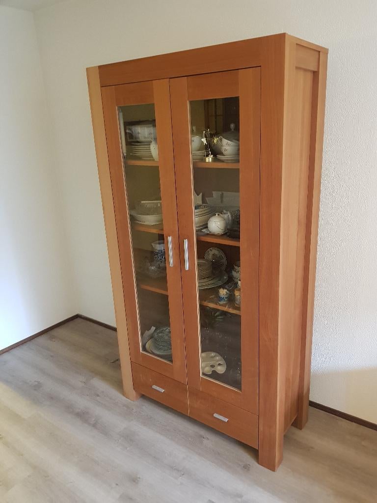 Fraaie eiken vitrinekast / legkast, Ophalen, Modern ontwerp, Eikenhout, Zo goed als nieuw
