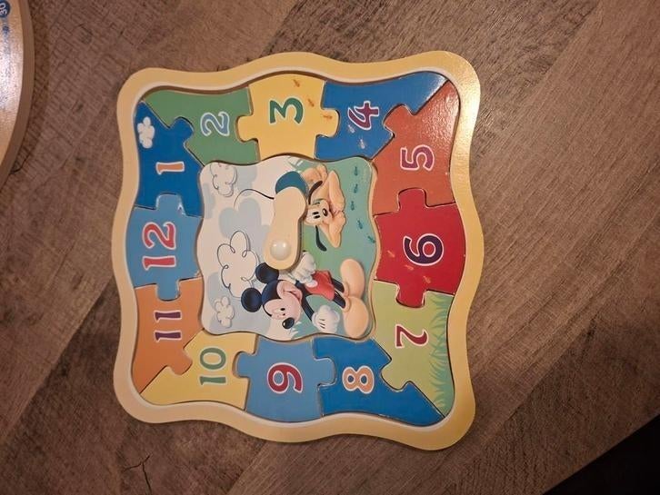 Houten disney klok, Kinderen en Baby's, Speelgoed | Houten speelgoed, Ophalen of Verzenden, Gebruikt