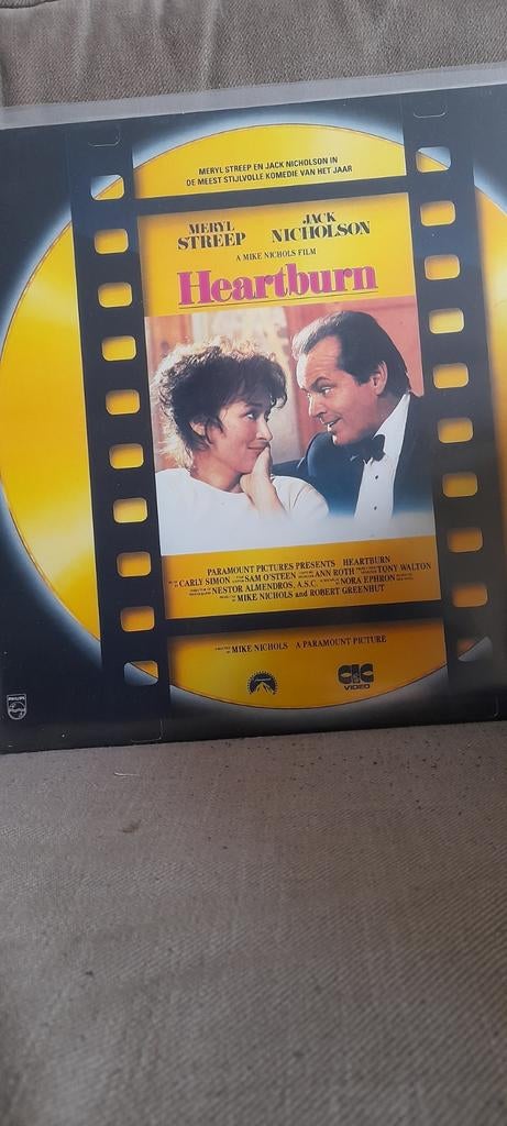 Laserdisc  Heartburn   PAL, Ophalen of Verzenden, Zo goed als nieuw