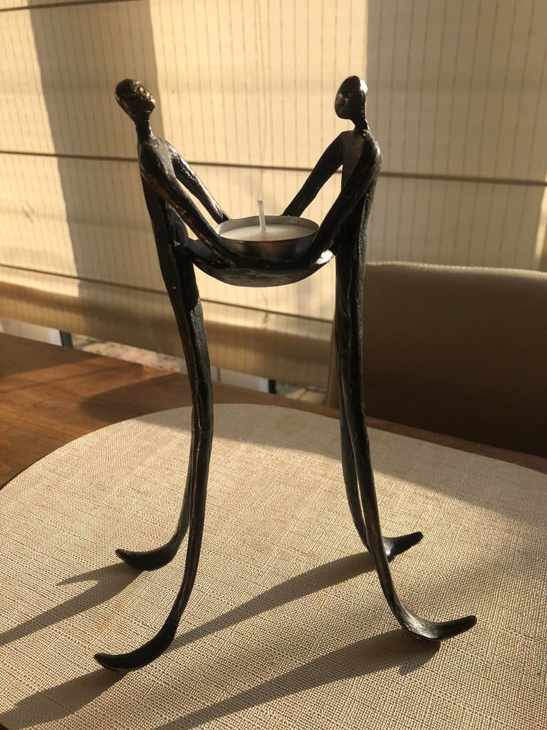 Bronzen beeld / theelicht houder, Corry Ammerlaan, Antiek en Kunst, Kunst | Designobjecten, Ophalen of Verzenden