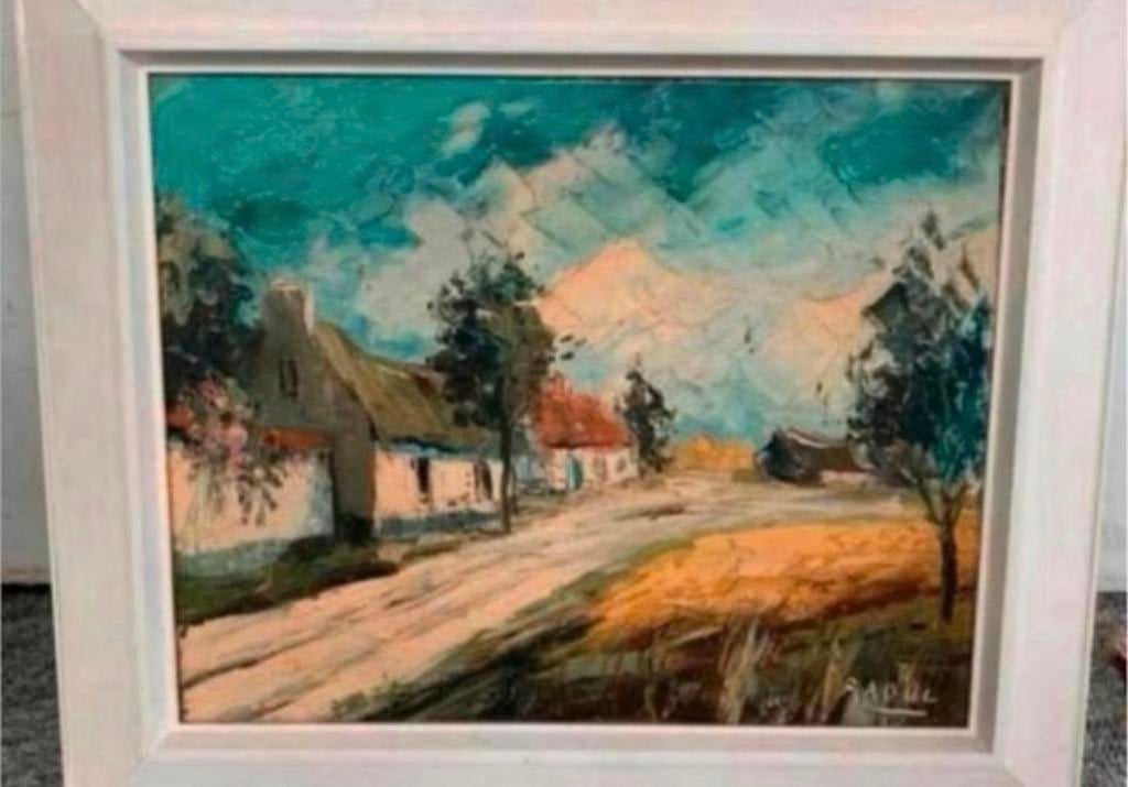Schilderij landschap van kunstschilder Raoul, Antiek en Kunst, Kunst | Schilderijen | Klassiek, Ophalen of Verzenden