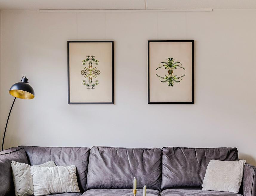 2 unieke ingelijste palm printen, Huis en Inrichting, Ophalen, 50 tot 75 cm, 50 tot 75 cm, Print