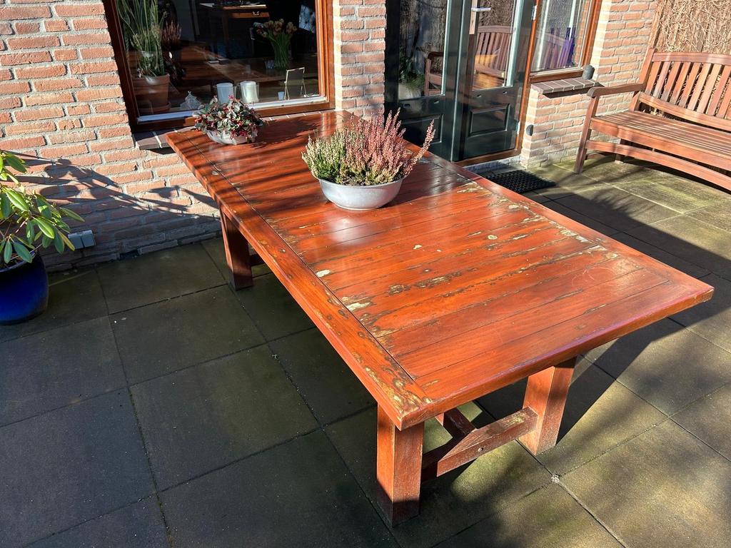 Houten tuintafel - 220 x 100 cm, Ophalen, Gebruikt, Rechthoekig, Hout