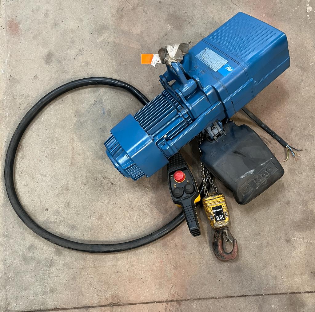 takel demag 500kg  loopkat, Ophalen, Gebruikt, Elektrisch