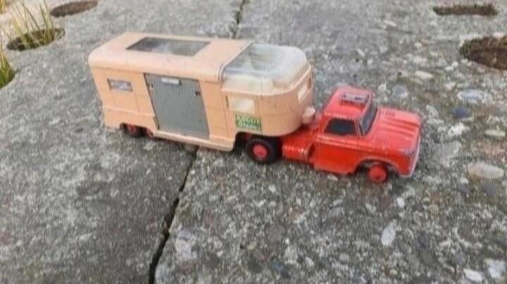 Matchbox King Size K-18 Dodge truck paardentrailer, Ophalen of Verzenden, Gebruikt