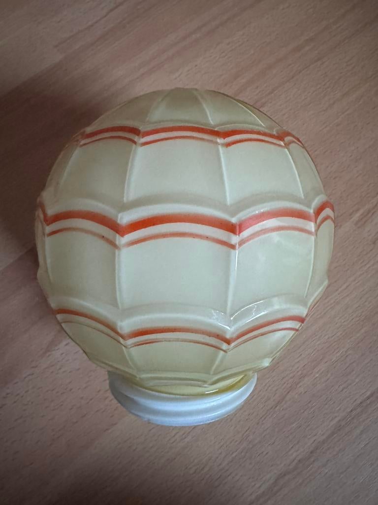 Prachtige antieke Thabur bol lamp, Huis en Inrichting, Lampen | Plafondlampen, Ophalen, Zo goed als nieuw, Glas