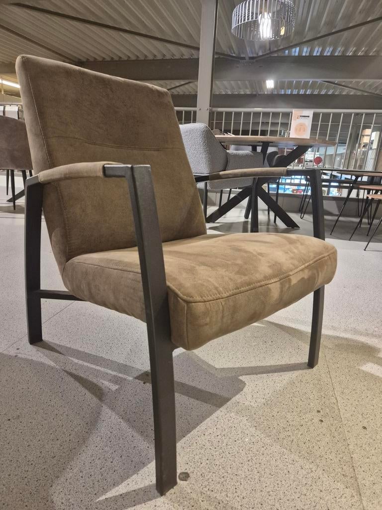 Fauteuil - metaal frame - moss groen, Ophalen of Verzenden, Metaal, 50 tot 75 cm