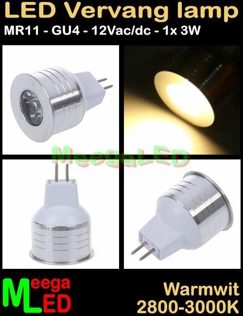 Caravan LED lamp spot MR11 GU4 LEDspot 3 watt 12V - 3W, Caravans en Kamperen, Ophalen of Verzenden, Nieuw
