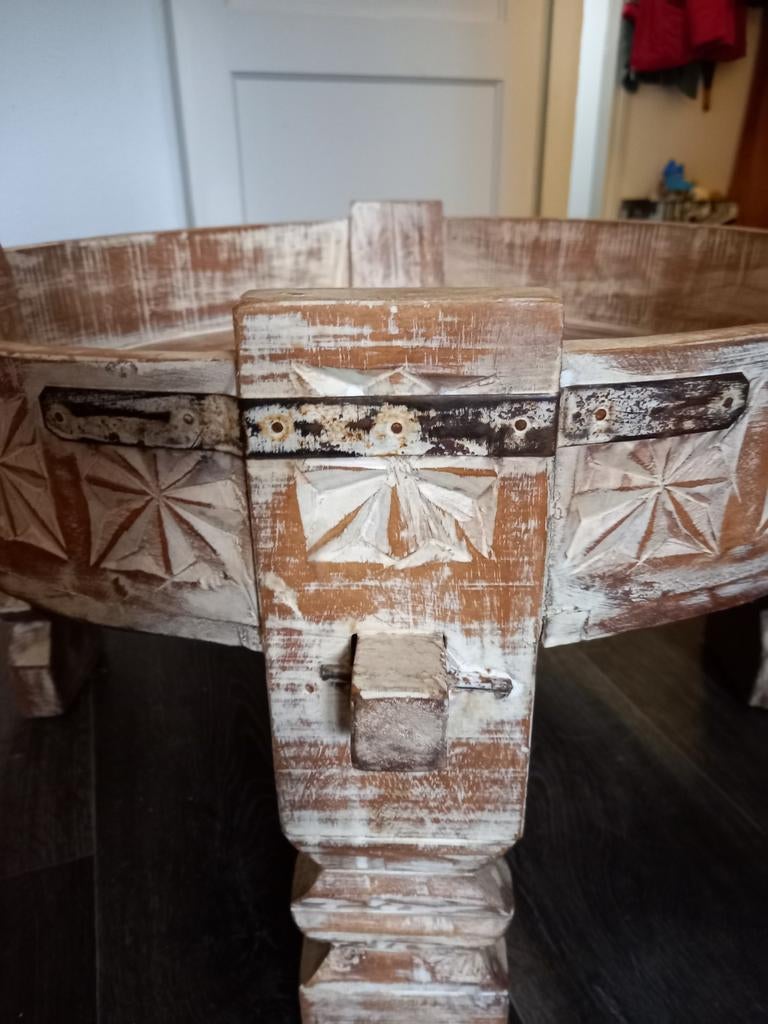 Indiase Chakki Tafel - Groot Model, Minder dan 45 cm, Minder dan 55 cm, Gebruikt, Rond