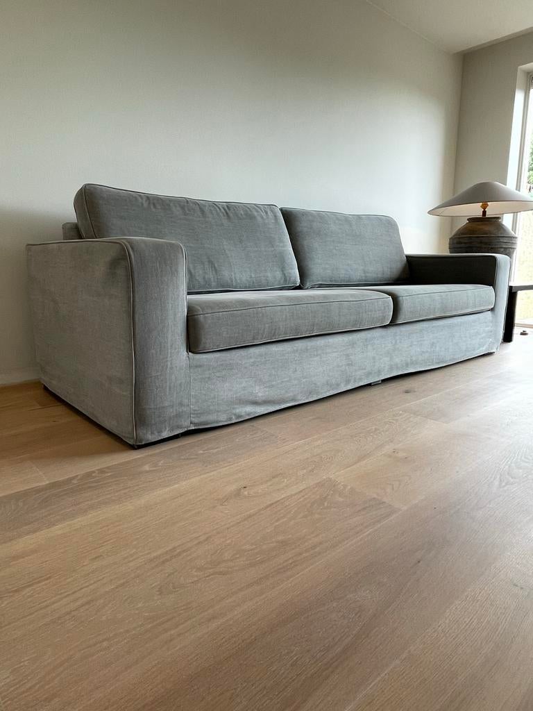Olav Home bank - grijze stof - light grey - 4 zits, Huis en Inrichting, Banken | Bankstellen, Ophalen, 75 tot 100 cm, Rechte bank