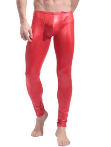 Heren legging leer look rood (sexy broek leren mannen), Verzenden, Nieuw, Overige maten, Rood