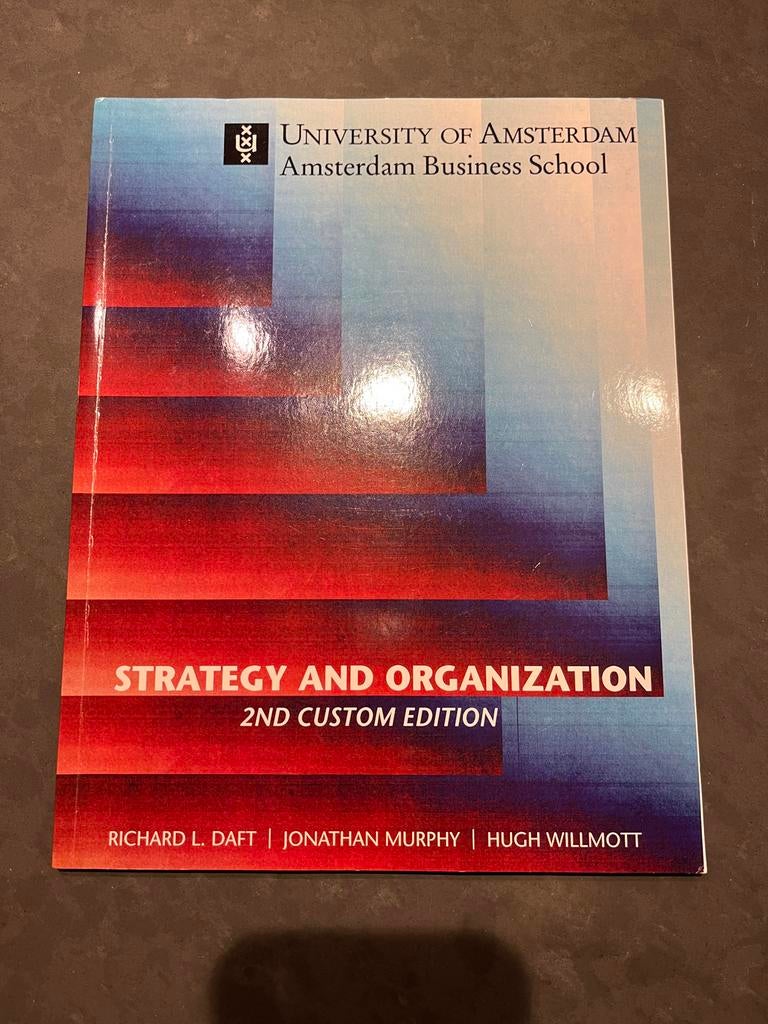 Strategie en Organisatie - UvA Bedrijfskunde, Ophalen of Verzenden, Zo goed als nieuw, Management