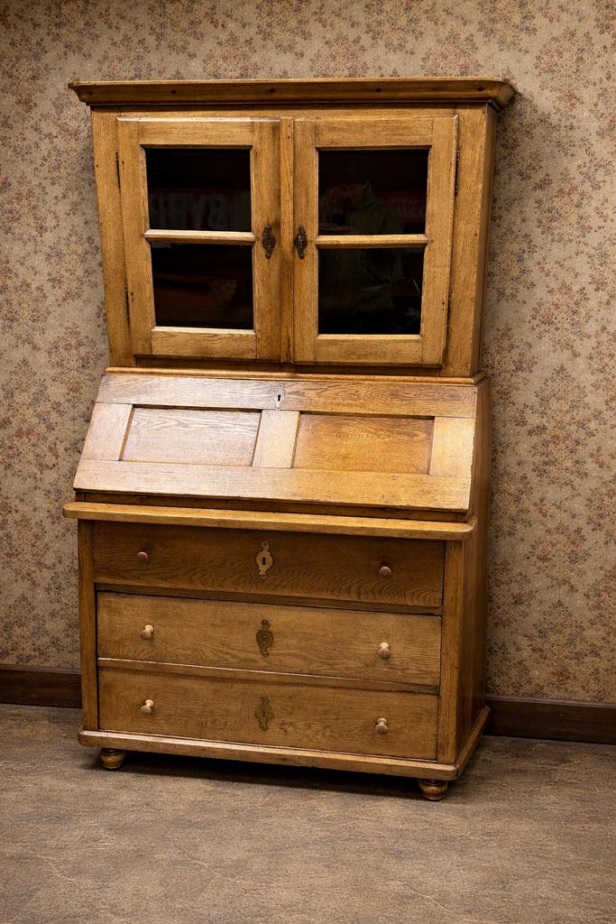 Antiek eiken bureau buro met opstand bovenstuk, Ophalen, Manuel, Manuel, Info@