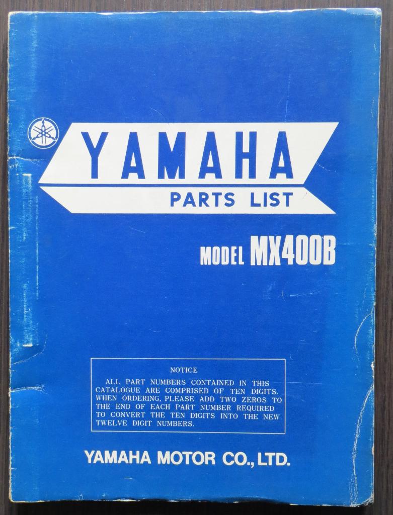 Originele Yamaha MX400B Parts List 1974, Motoren, Handleidingen en Instructieboekjes, Yamaha, Verzenden