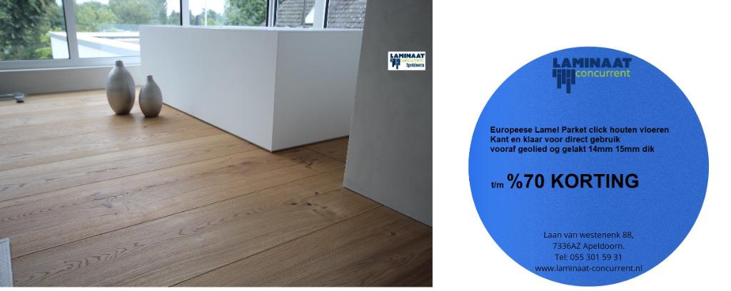 Leegverkoop Lamel Parket vloeren %70 Korting Koopzondag, 75 m² of meer, Nieuw, Ophalen of Verzenden, Crème