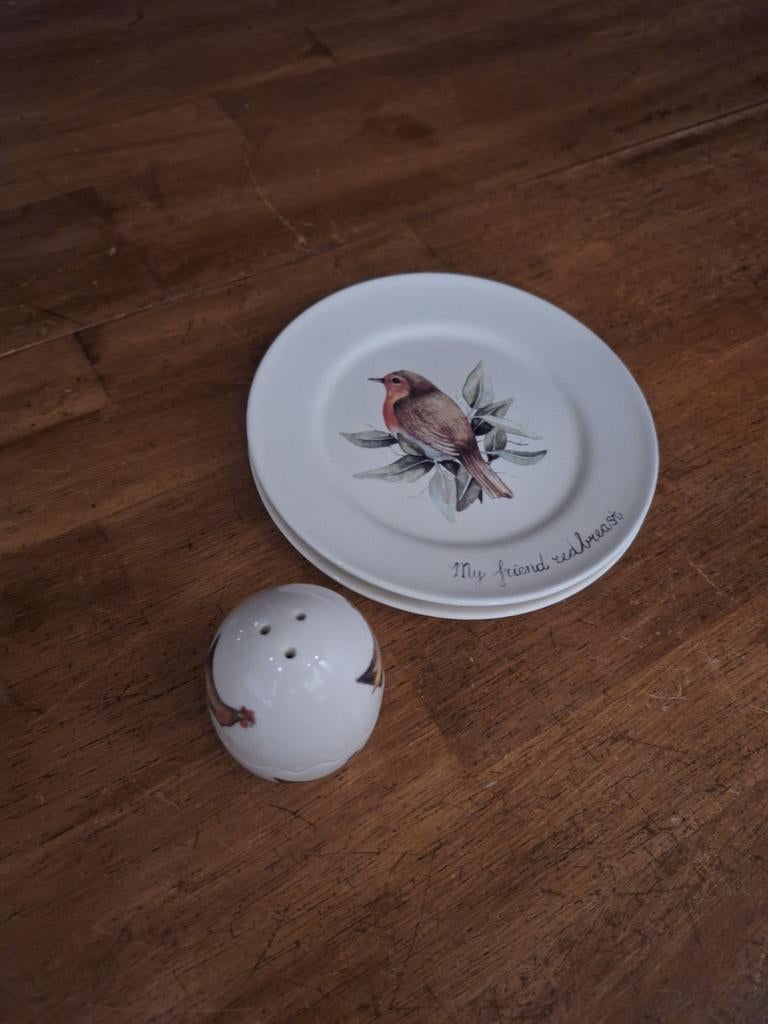 Jet ter steege kippenservies en roodborstje, Overige typen, Ophalen of Verzenden, Zo goed als nieuw, Overige stijlen