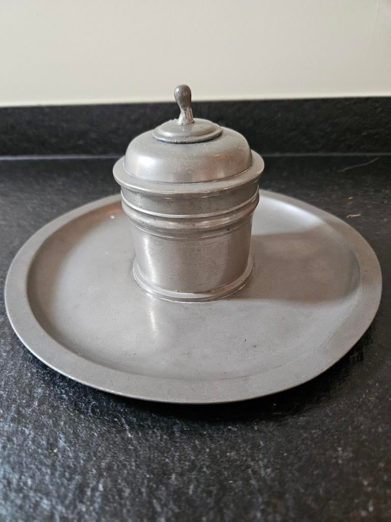 Antieke tinnen  inktpot Kamphof Holland, Ophalen of Verzenden
