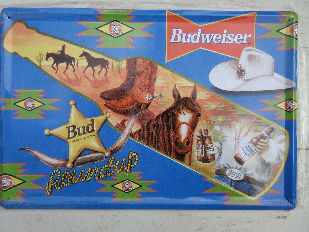 Budweiser reclamebord, Ophalen of Verzenden, Nieuw, Reclamebord, Plaat of Schild, Overige merken