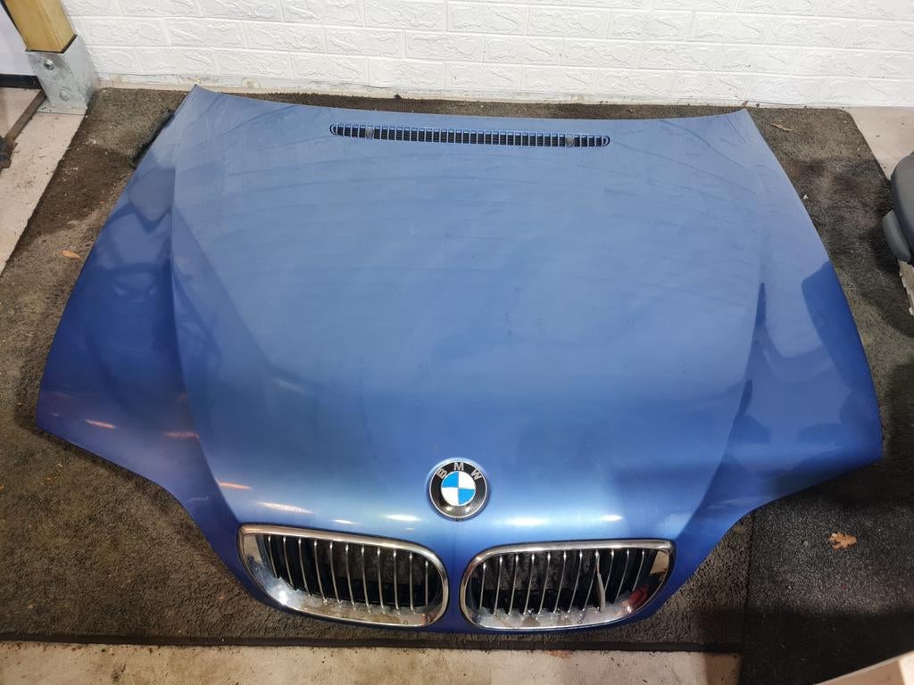 BMW E46 Sedan Touring Facelift Motorkap Blauw, Auto-onderdelen, Carrosserie en Plaatwerk, Ophalen, Gebruikt, Voor, BMW
