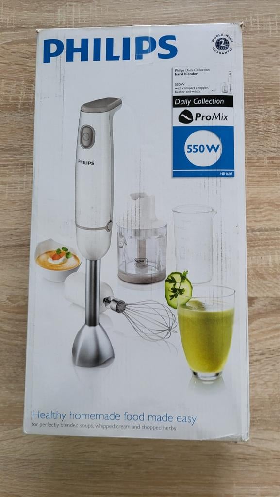 Philips hand blender 550 W excl grote beker, Minder dan 1 liter, Ophalen of Verzenden, 3 snelheden of meer