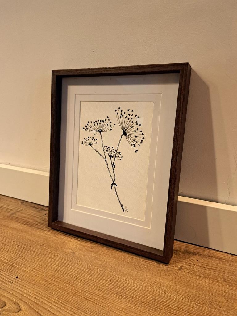 Handgemaakte Berenklauw Illustratie in Lijst, Minder dan 50 cm, Nieuw, Ophalen of Verzenden, Minder dan 50 cm