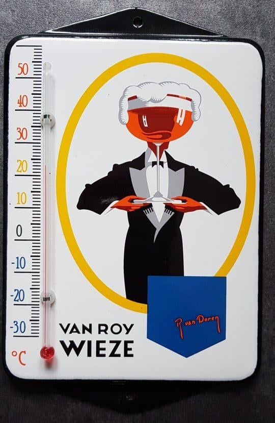 Van Roy wieze bier reclame thermometer en veel andere kado, Emaillen thermometers, Gebruiksvoorwerp, Nieuw, Ophalen of Verzenden