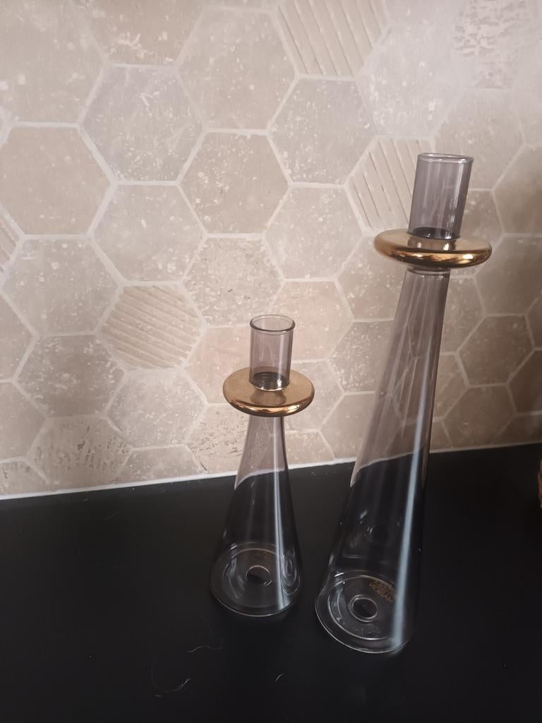 2 kaarsenhouder van riviera maison, Huis en Inrichting, Ophalen of Verzenden, Zo goed als nieuw, Overige materialen, Minder dan 25 cm