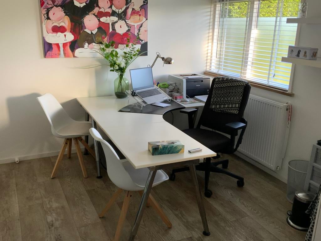 IKEA hoekbureau met chromen poten - 160x60 cm, Ophalen, Gebruikt, Metaal, Hoekbureau