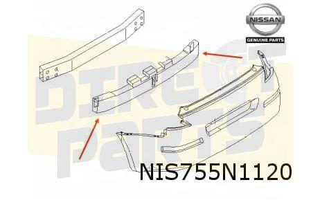 Nissan 350Z absorber op achterbumperbalk (te spuiten) Origin