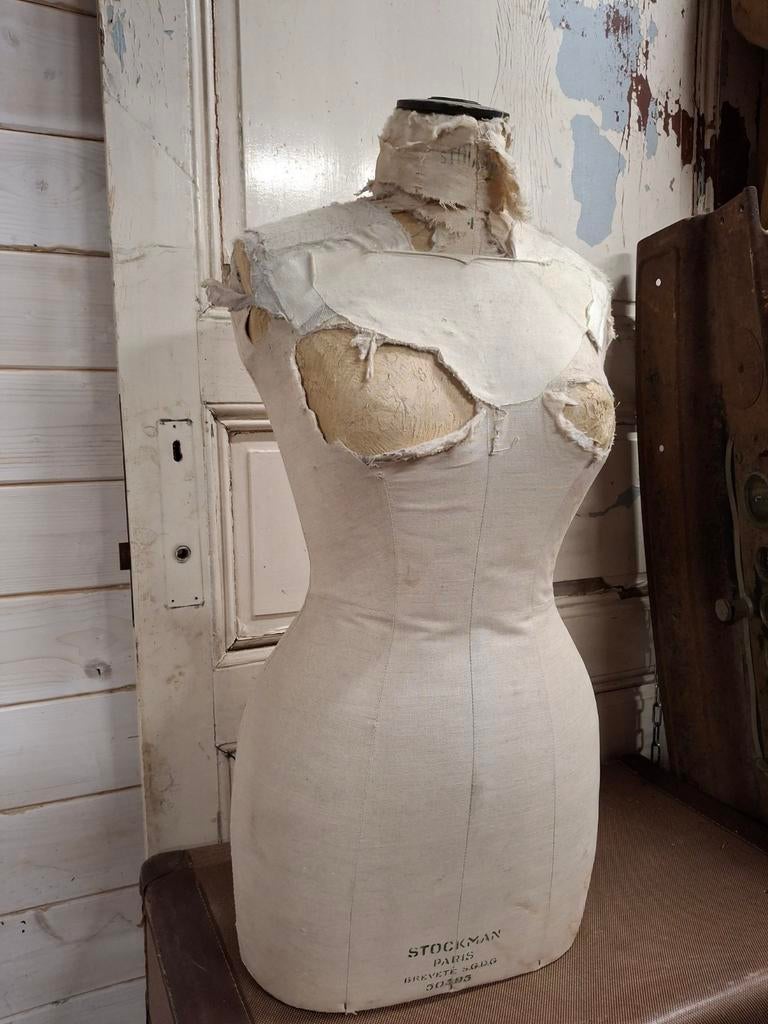 Oude buste paspop Stockman Paris brocante, Ophalen of Verzenden