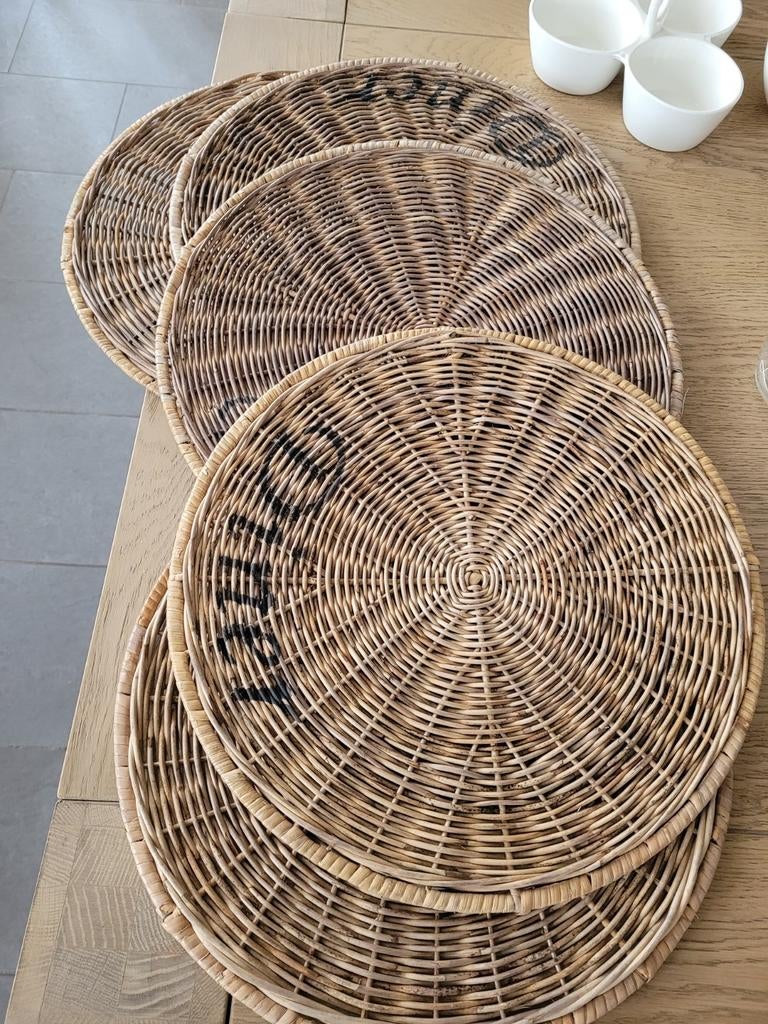 Rieten placemat  5 stuks, Ophalen, Overige stijlen, Aardewerk, Schaal of Schalen