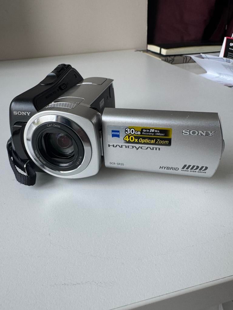 Sony handycam DCR-SR35E, Harde schijf, 20x of meer, Ophalen of Verzenden, Zo goed als nieuw