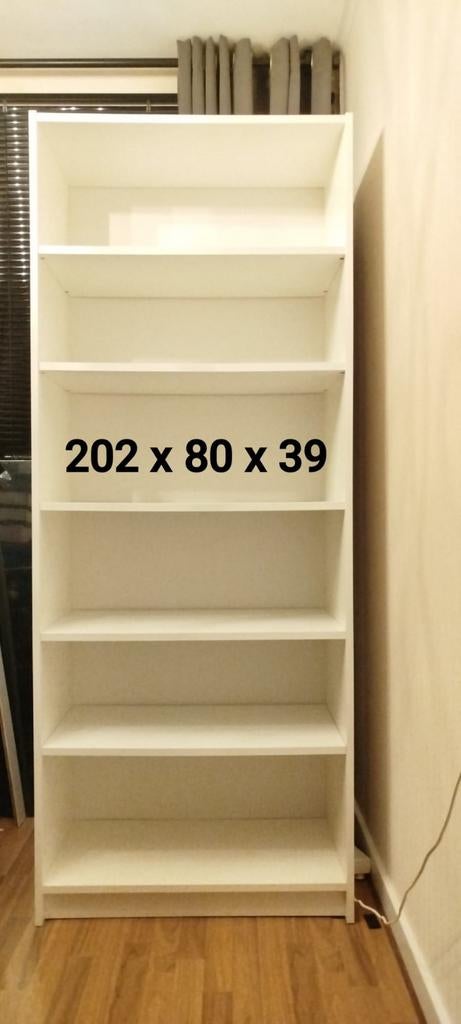 Witte Billy boekenkast 202x80x39, Huis en Inrichting, Kasten | Boekenkasten, 200 cm of meer, Zo goed als nieuw, 25 tot 50 cm, 50 tot 100 cm