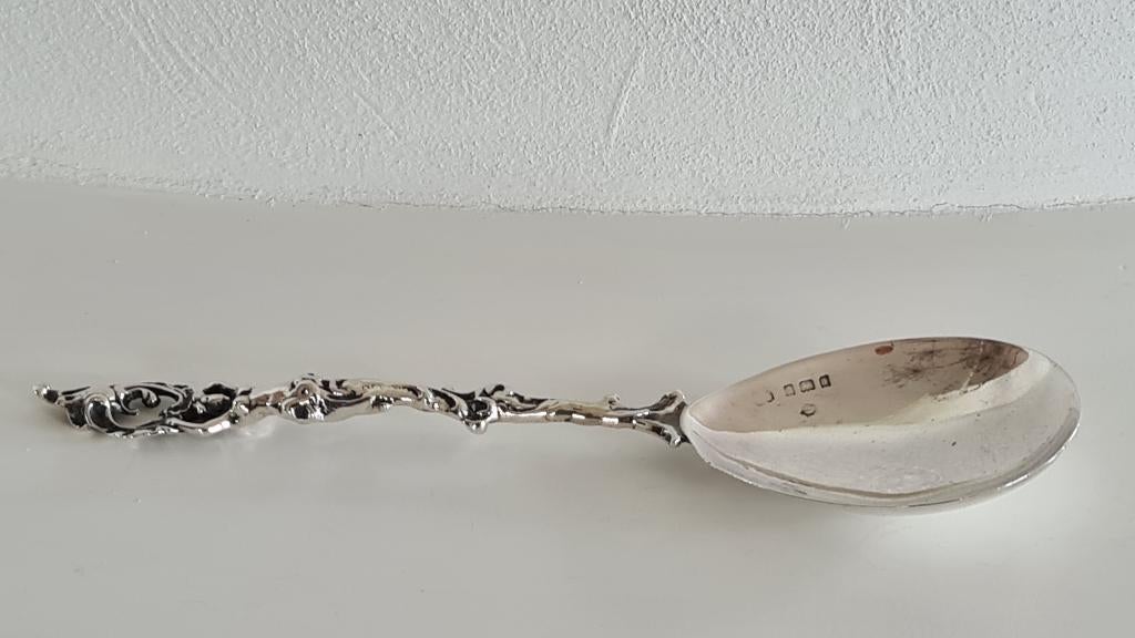 Engelse Zilveren Sierlepel Birmingham anno 1910 Prijs €125,-, Ophalen of Verzenden, Zilver