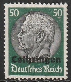 Bezet Lotharingen 1940 13 Hindenburg 50p, Ongebruikt, Ophalen of Verzenden, Overige periodes, Postfris