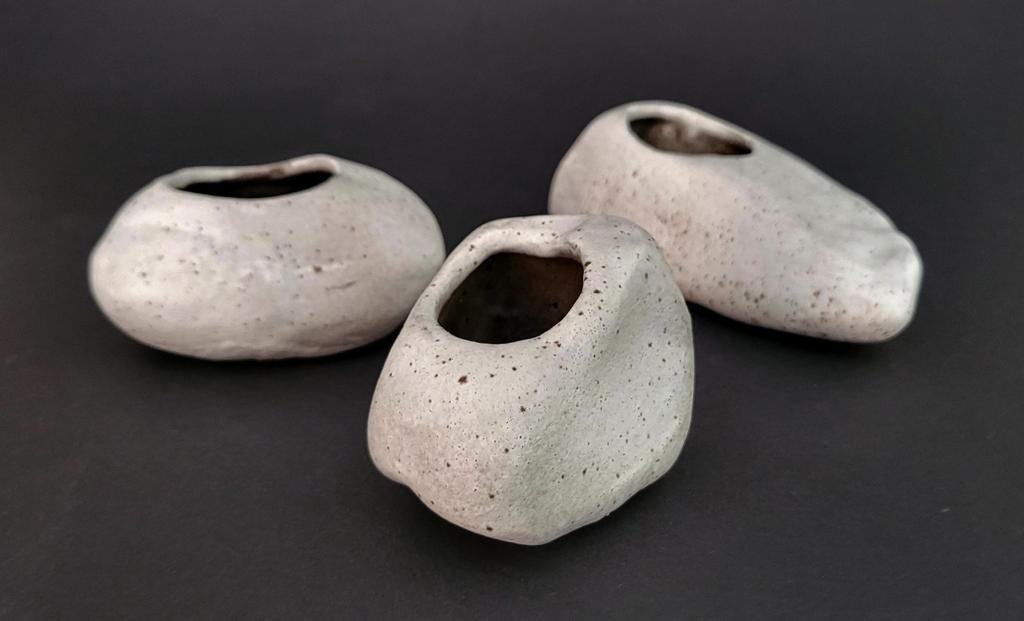 Set van 3 vintage Cor Unum kei vaasjes, keramiek, Antiek en Kunst, Ophalen of Verzenden