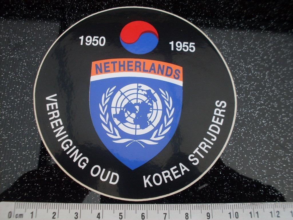 sticker vereniging oud korea strijders netherlands embleem, Verzenden, Zo goed als nieuw, Bedrijf of Vereniging