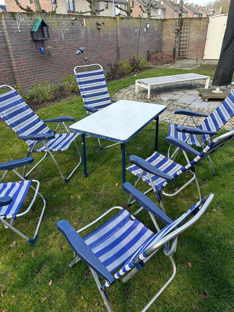 Crespo Tuinset - 4 stoelen en tafel, Tuin en Terras, Tuinsets en Loungesets, Ophalen, Gebruikt, Eettafel, 6 zitplaatsen