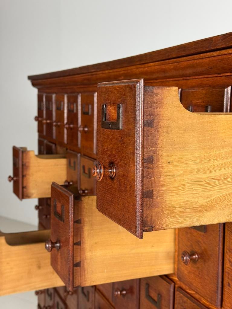 Apothekerskast ladekast eiken antiek, Ophalen, Gebruikt, 5 laden of meer, Minder dan 100 cm